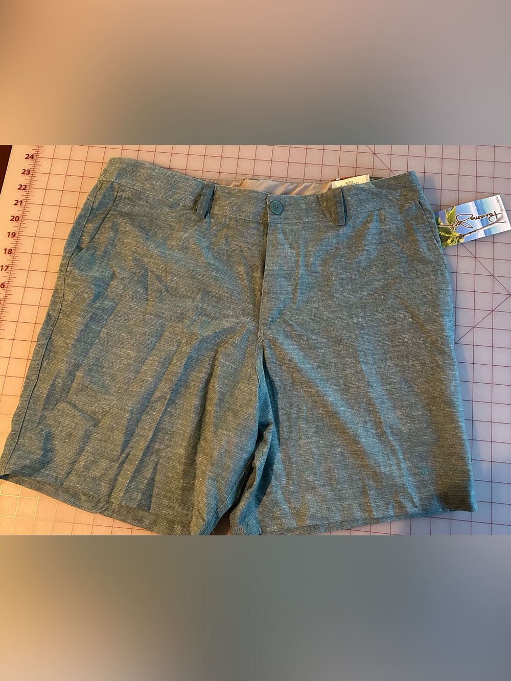 Panama Jack Men's Sea Blue Flat Front Swim Trunks NWT Size 36